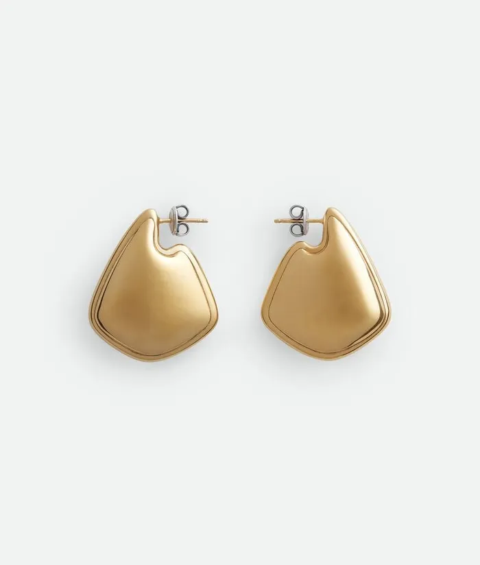Women Bottega Veneta Earrings Small Fin Earrings Silveryellow Gold