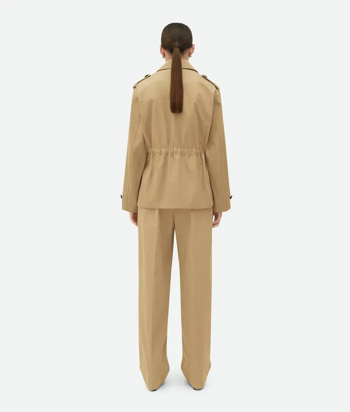 Women Bottega Veneta Jackets Cotton Twill Jacket Desert Taupe