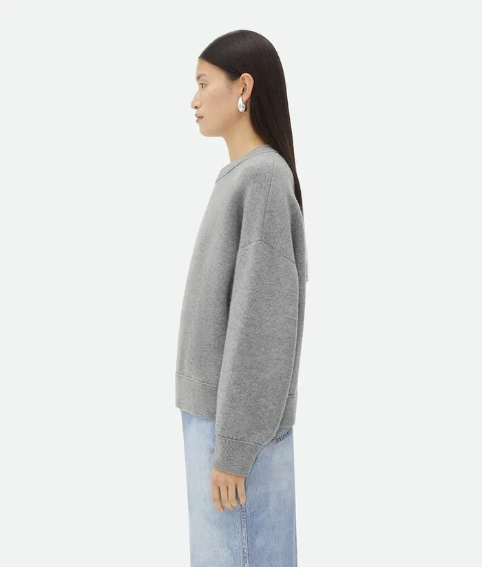Women Bottega Veneta Knitwear Cashmere Jumper Light Grey Melange
