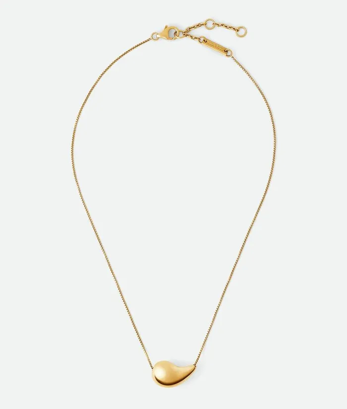 Women Bottega Veneta Necklaces Drop Pendant Necklace Yellow Gold