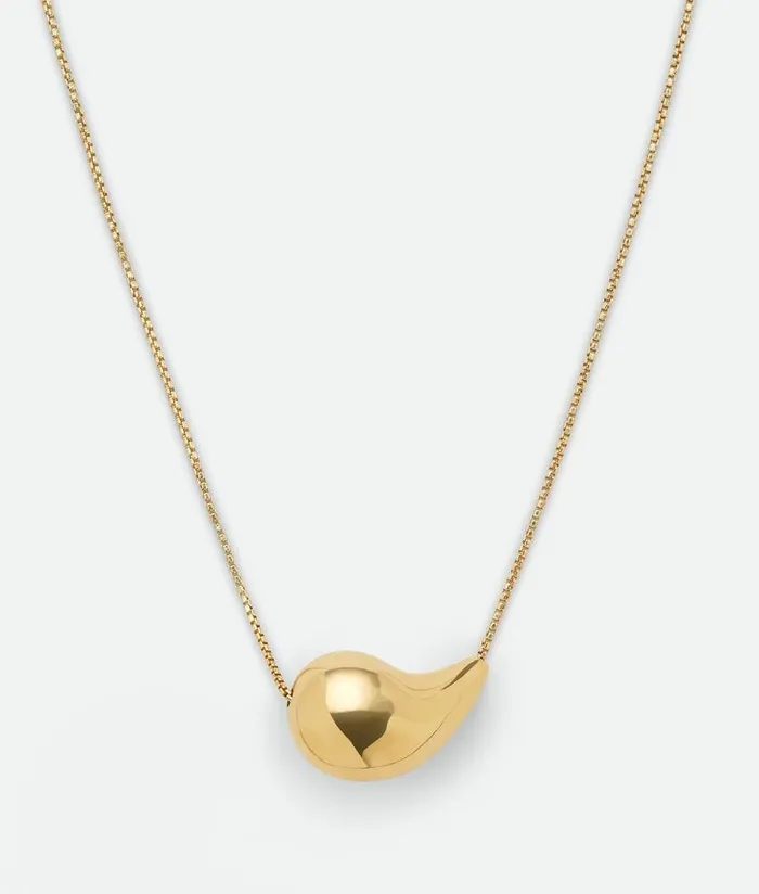 Women Bottega Veneta Necklaces Drop Pendant Necklace Yellow Gold