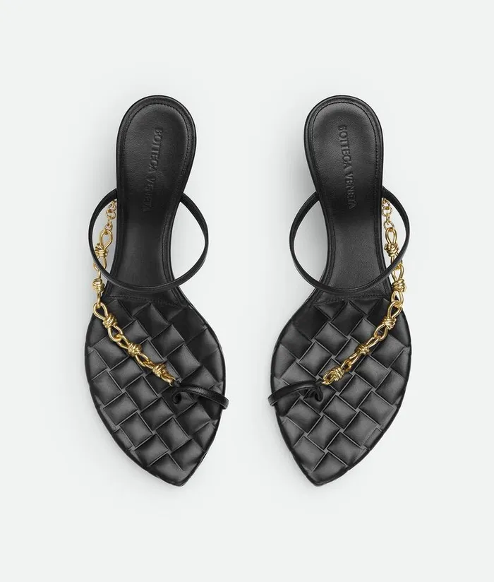 Women Bottega Veneta Sandals Leaf Sandal Black