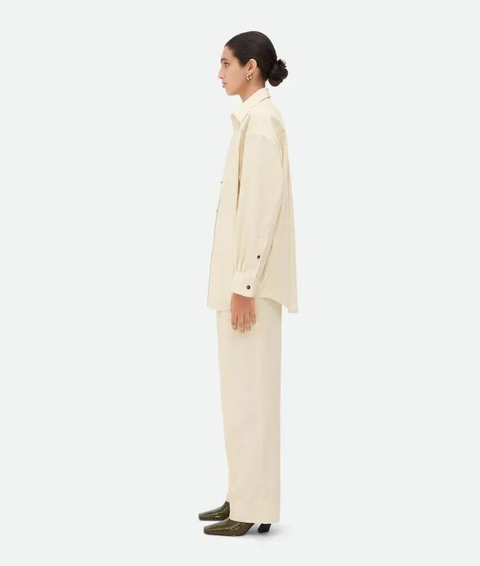Women Bottega Veneta Shirts Cotton Poplin Shirt Toile