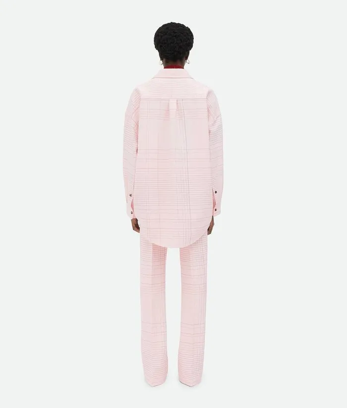 Women Bottega Veneta Shirts Notebook Viscose Shirt Pinkblue