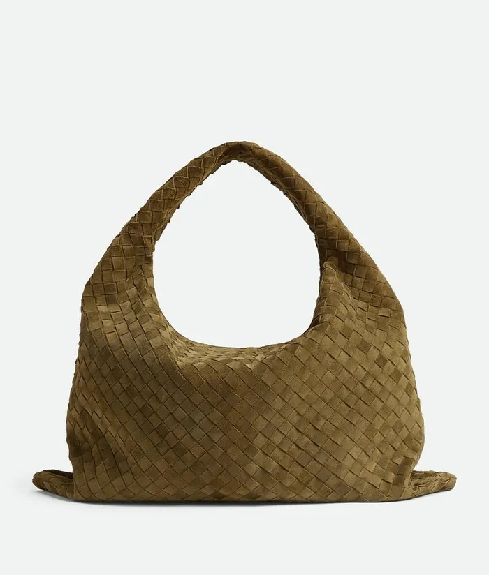 Women Bottega Veneta Shoulder Large Hop Olive Oil