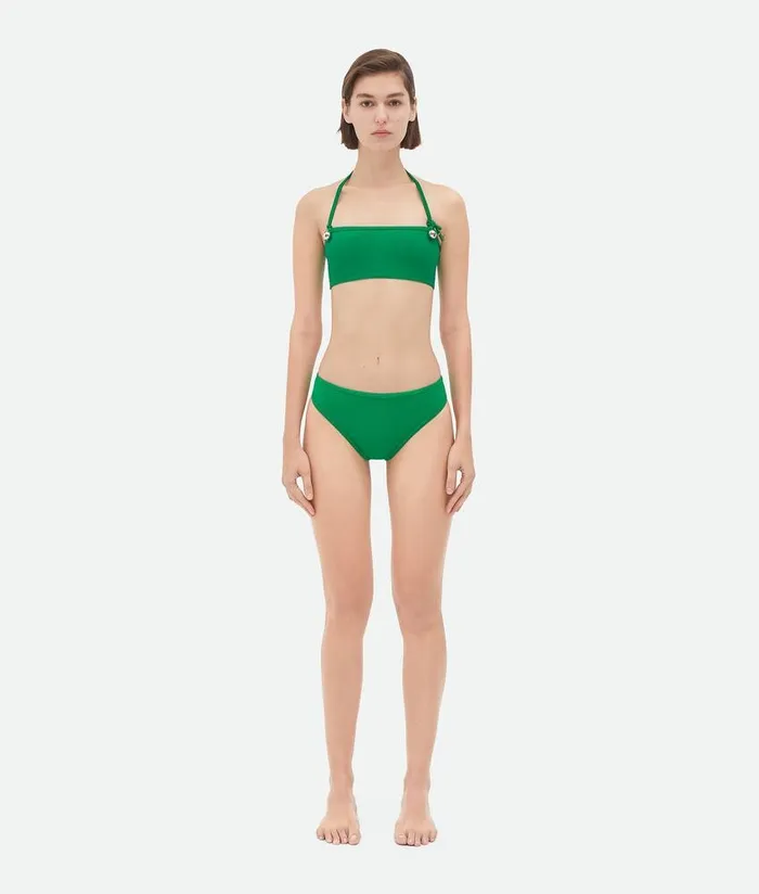 Women Bottega Veneta Swimwear Drop Stretch Nylon Bikini Parakeet