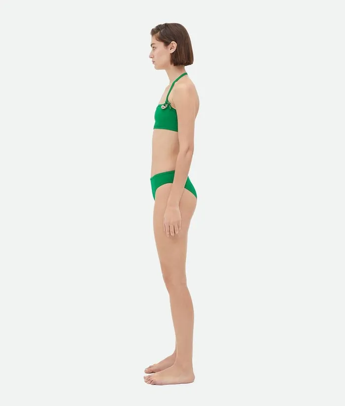 Women Bottega Veneta Swimwear Drop Stretch Nylon Bikini Parakeet
