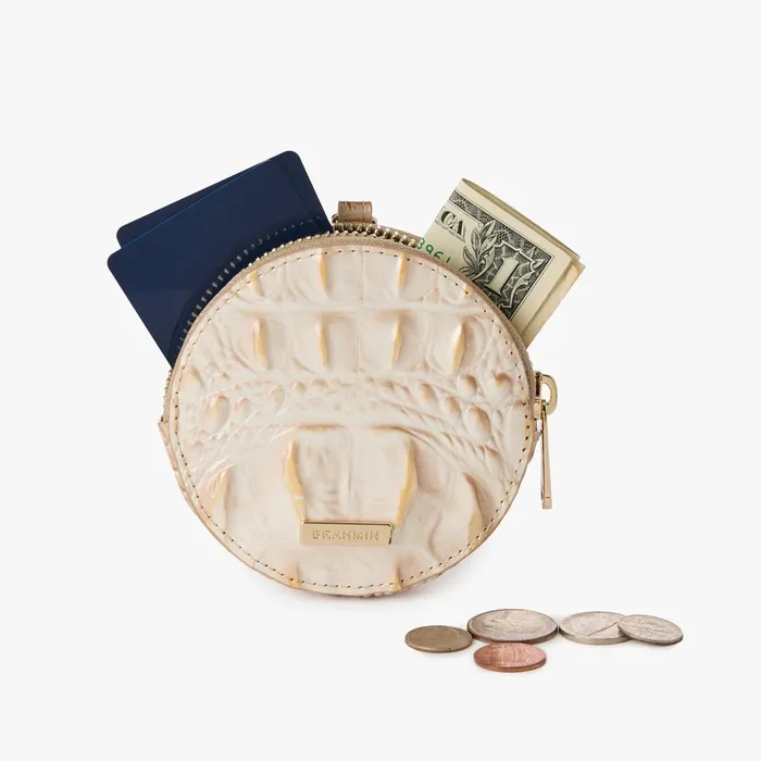 Women Brahmin Clip Ons and Keychains Circle Coin Purse Brindle Moonstone Women Brahmin Clip Ons and Keychains Circle Coin Purse Brindle Moonstone