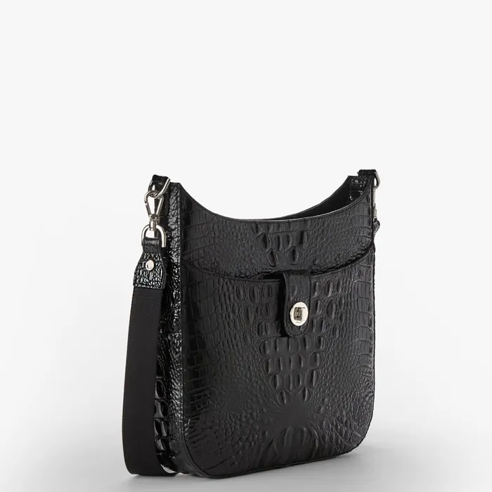Women Brahmin Crossbodies Leia Black Melbourne Silver Hardware Women Brahmin Crossbodies Leia Black Melbourne Silver Hardware