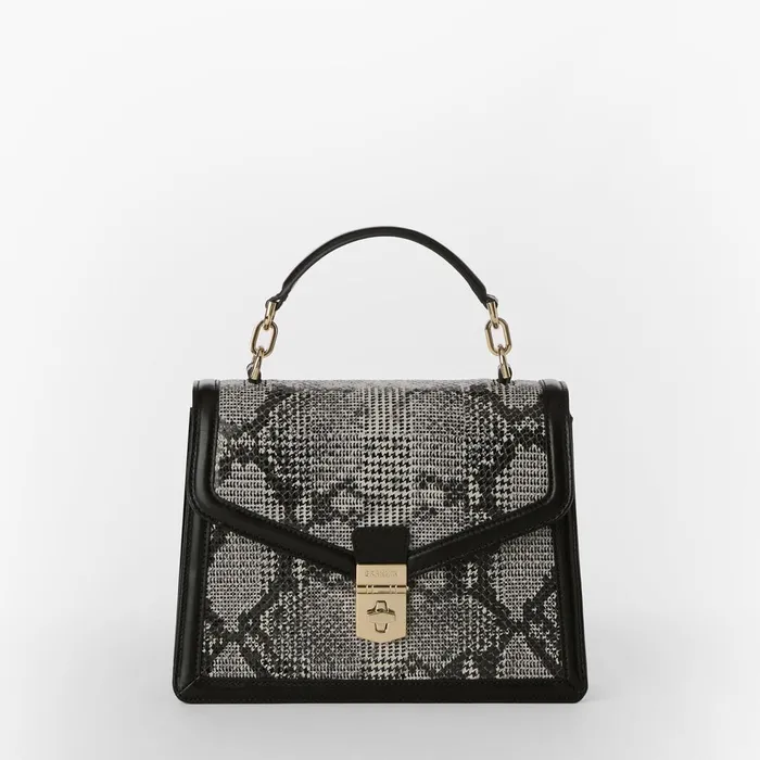 Women Brahmin Satchels Small Hallie Black Spark Women Brahmin Satchels Small Hallie Black Spark