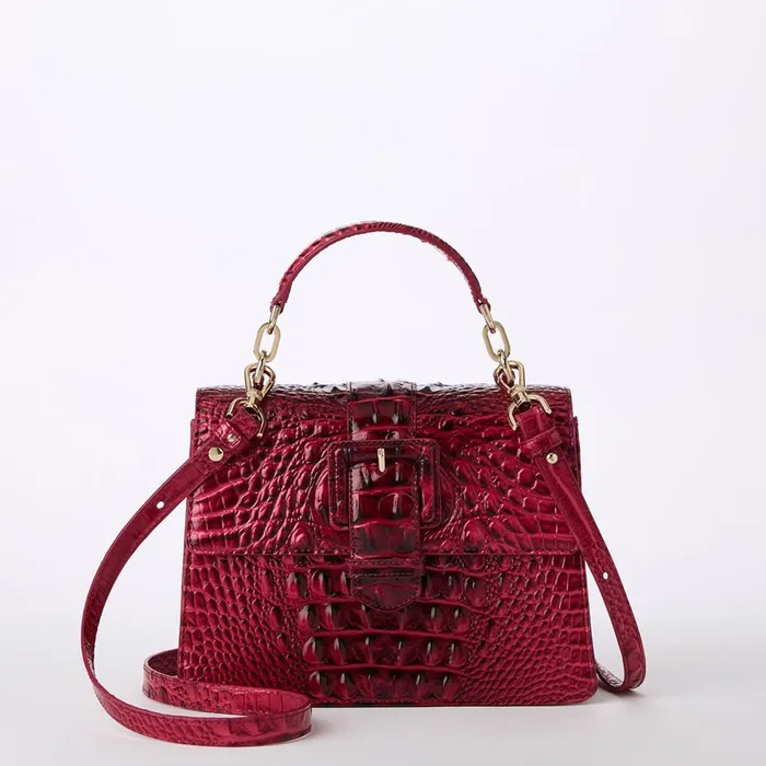 Women Brahmin Satchels Small Hallie Merlot Ombre