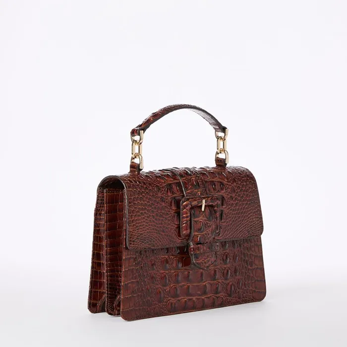 Women Brahmin Satchels Small Hallie Pecan Women Brahmin Satchels Small Hallie Pecan