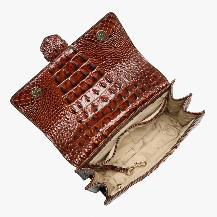 Women Brahmin Satchels Small Hallie Pecan Women Brahmin Satchels Small Hallie Pecan