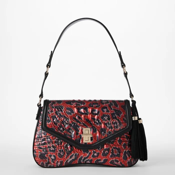 Women Brahmin Shoulder Bags Nerida Red Leopardess