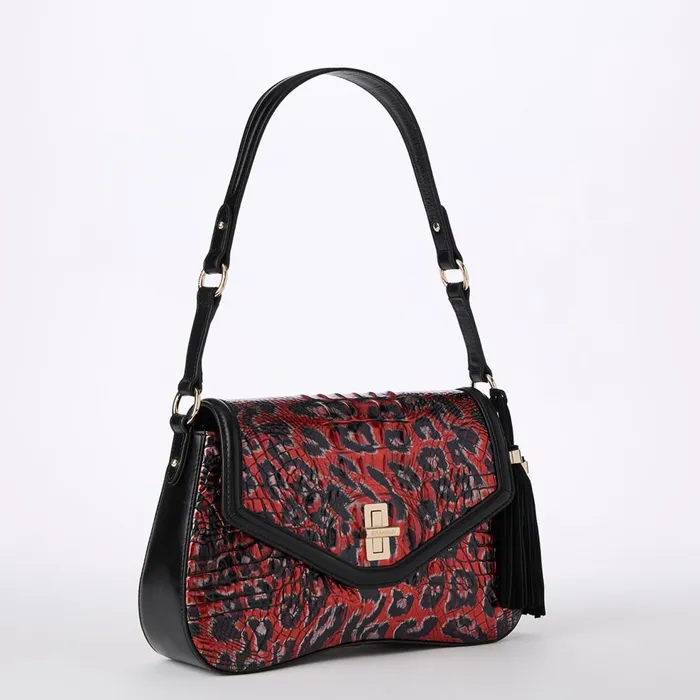 Women Brahmin Shoulder Bags Nerida Red Leopardess