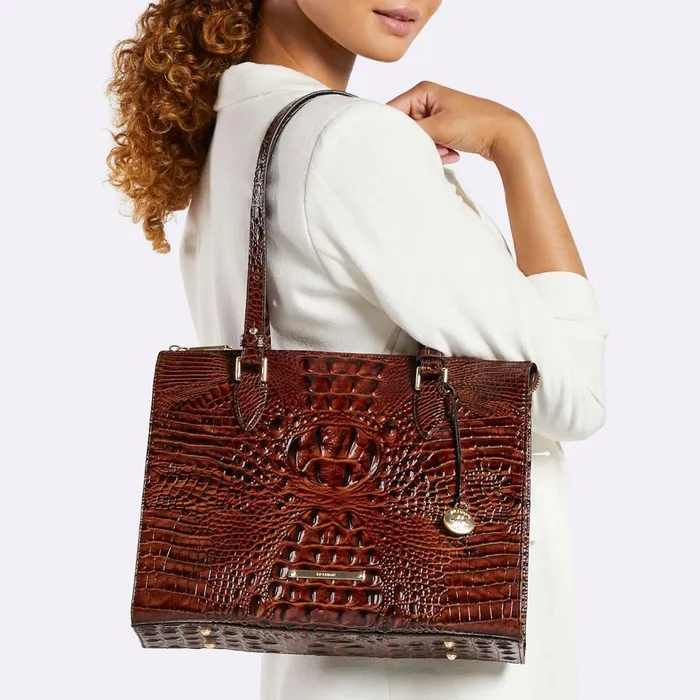 Women Brahmin Totes and Carryalls Anywhere Tote Pecan Women Brahmin Totes and Carryalls Anywhere Tote Pecan