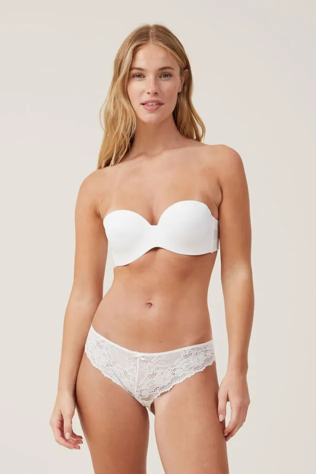 Women Bras Cotton On Everyday Strapless Lightly Lined TShirt Bra Cream