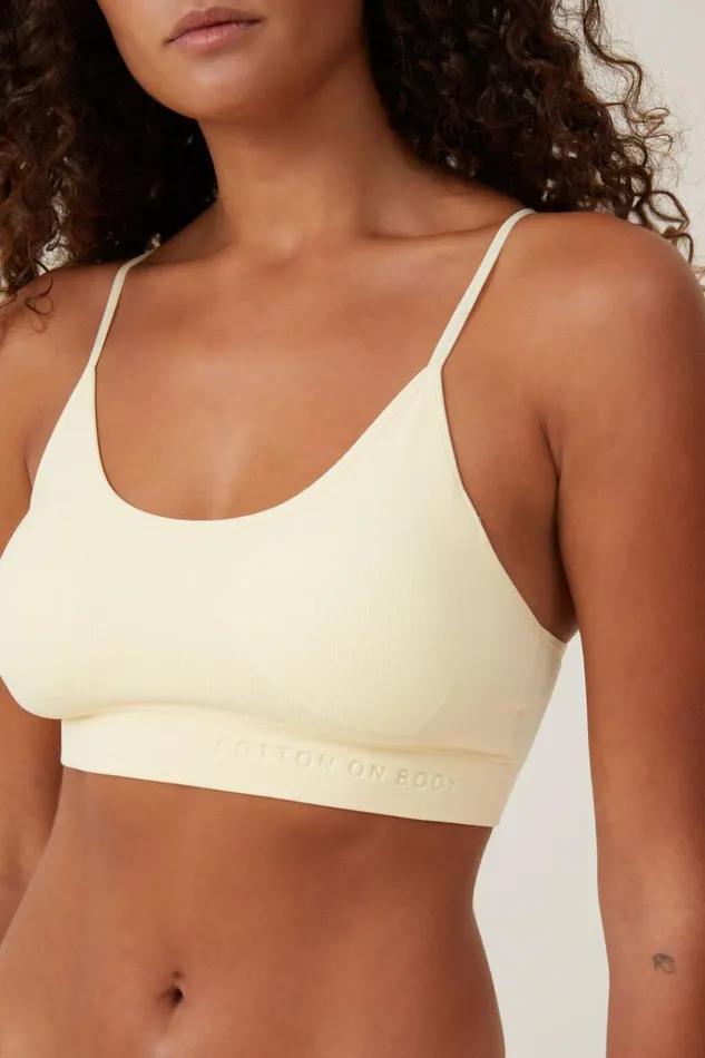 Women Bras Cotton On Seamless Longline Cross Over Padded Bralette Panna Cotta Women Bras Cotton On Seamless Longline Cross Over Padded Bralette Panna Cotta