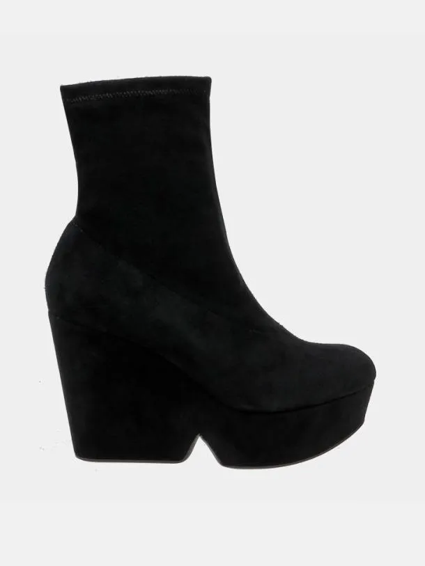 Women BRENDA Suede Stretch Black Clergerie Ankle Boots