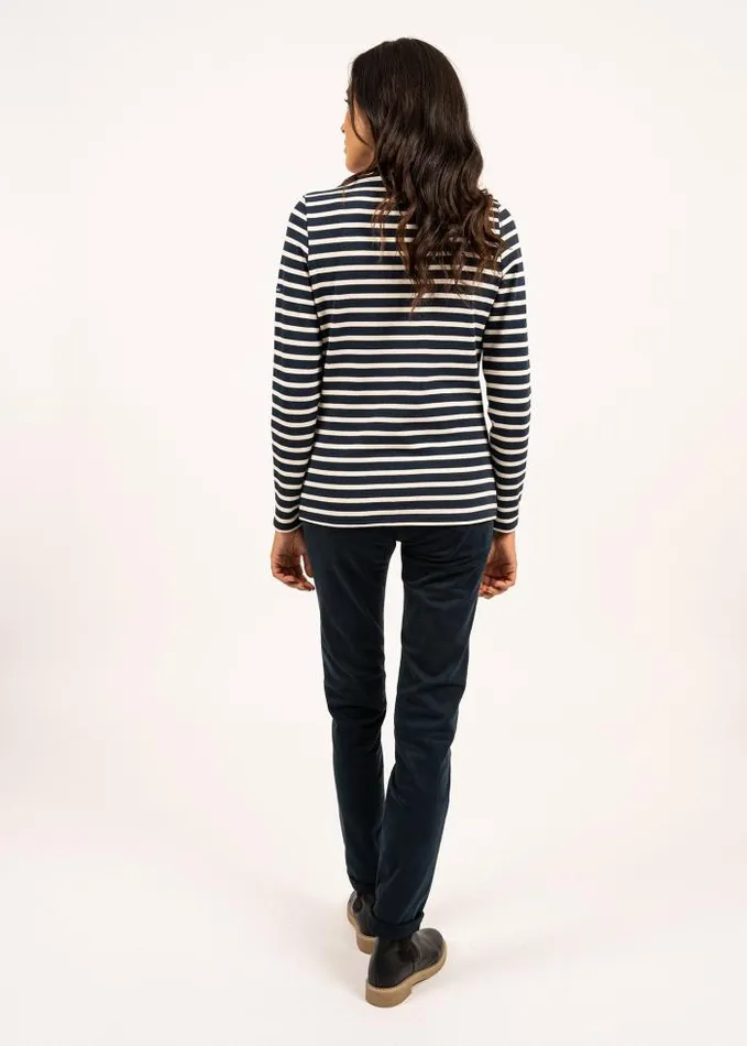 Women Breton Striped Shirts Saint James MERIDAME II Navy Ecru