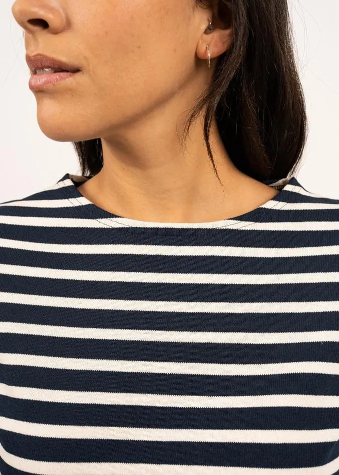 Women Breton Striped Shirts Saint James MERIDAME II Navy Ecru