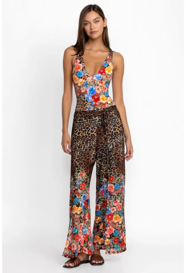Women Cheetah Wrap Pant Multi Johnny Was Swim and Resort