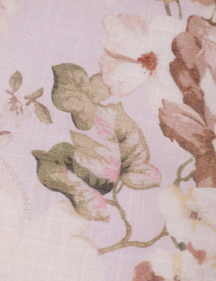 Women Clothing Zimmermann Acacia Asymmetric Midi Dress Lilac Floral