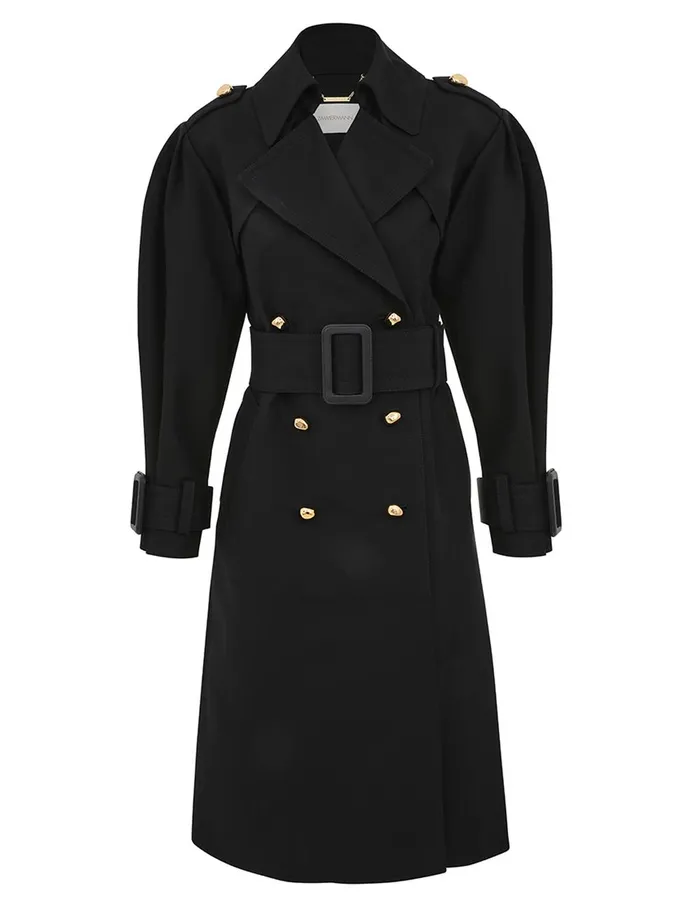 Women Clothing Zimmermann Crush Barrel Trench Coat Black