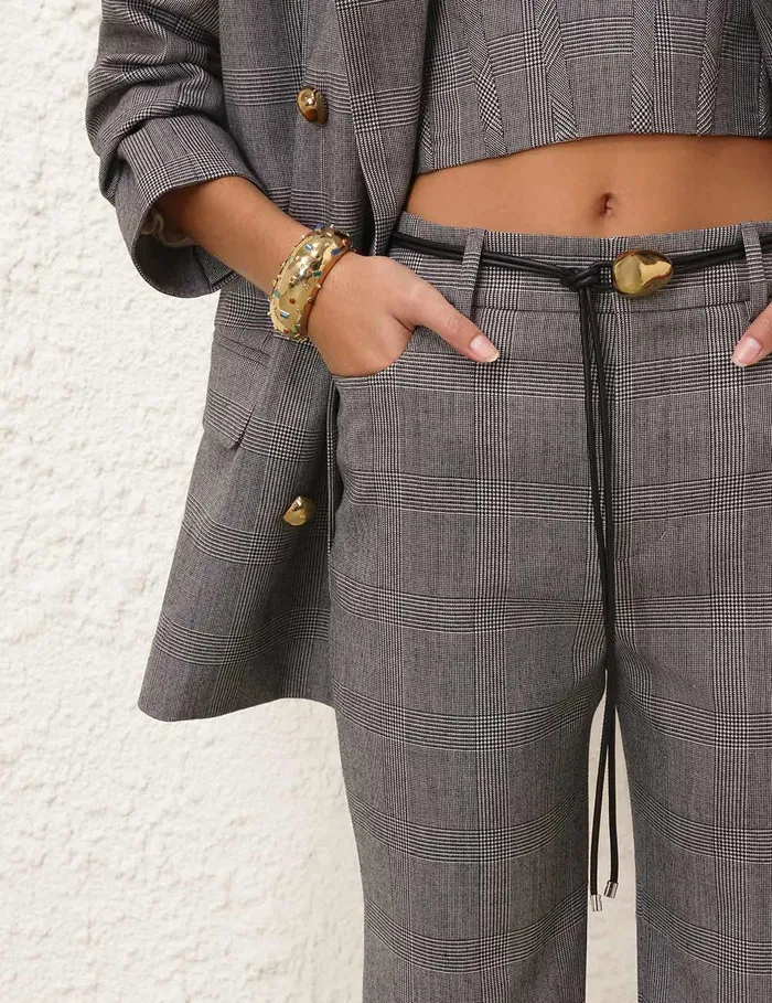 Women Clothing Zimmermann Crush Check Long Short Check