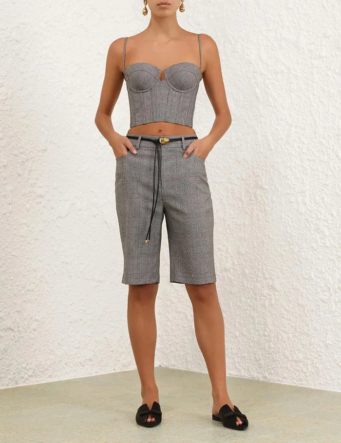 Women Clothing Zimmermann Crush Check Long Short Check