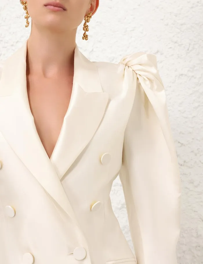 Women Clothing Zimmermann Crush Double Breasted Mini Cream