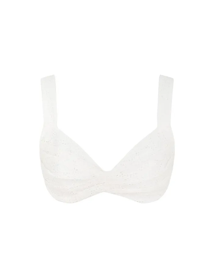 Women Clothing Zimmermann Crush Embroidered Bralette Ivory