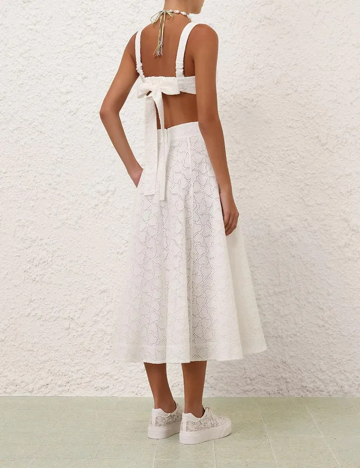 Women Clothing Zimmermann Crush Embroidered Bralette Ivory