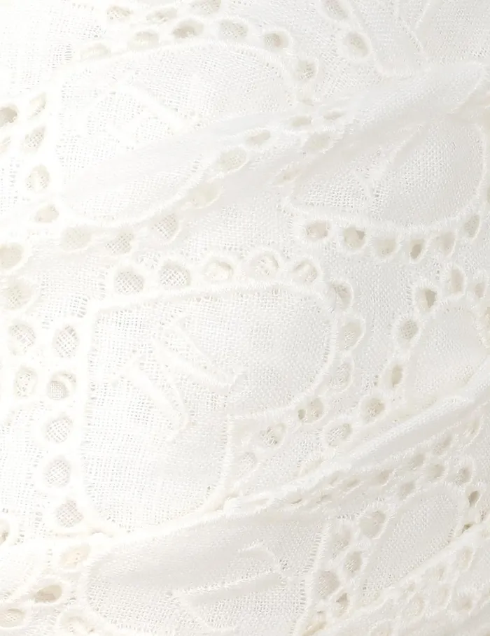 Women Clothing Zimmermann Crush Embroidered Bralette Ivory