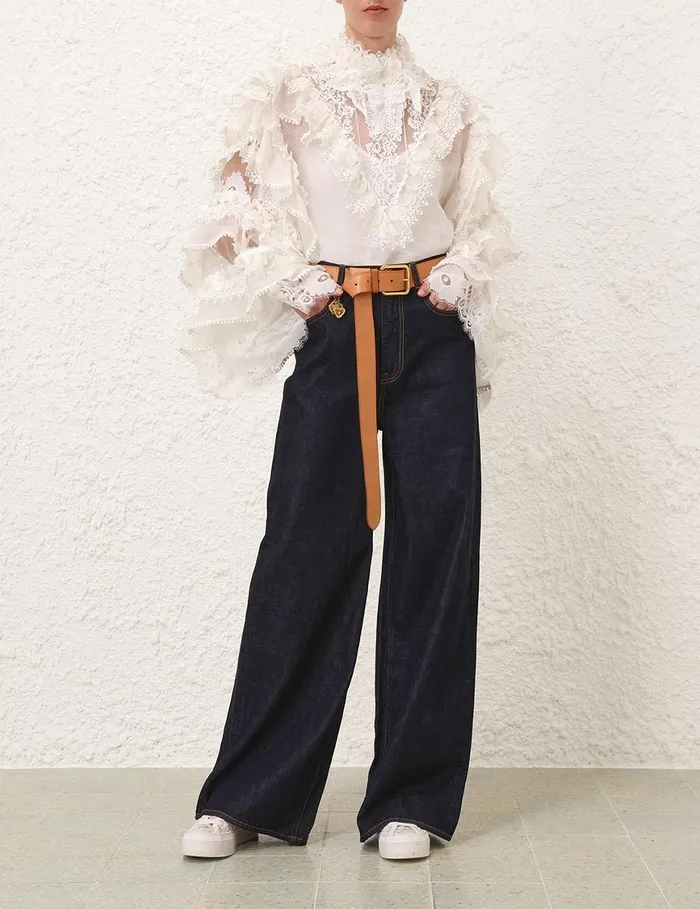 Women Clothing Zimmermann Crush Straight Jean Night Sky