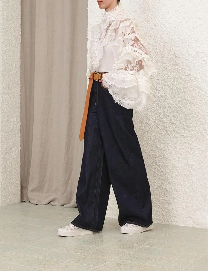 Women Clothing Zimmermann Crush Straight Jean Night Sky