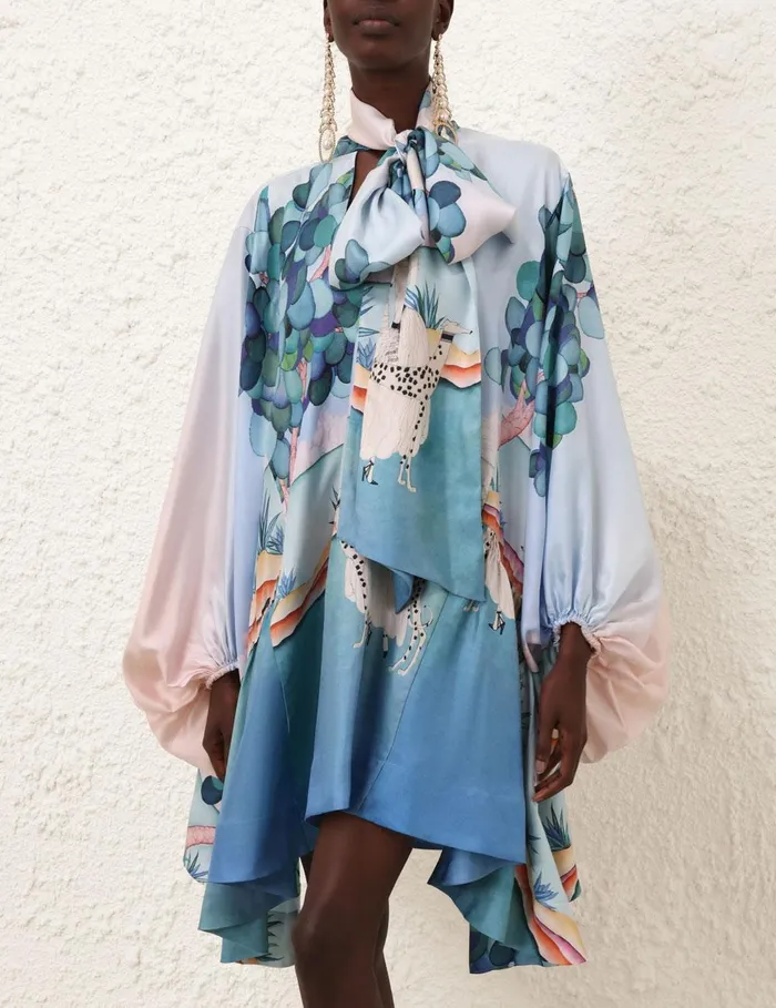 Women Clothing Zimmermann Eden Billow Mini Dress Madame Jade