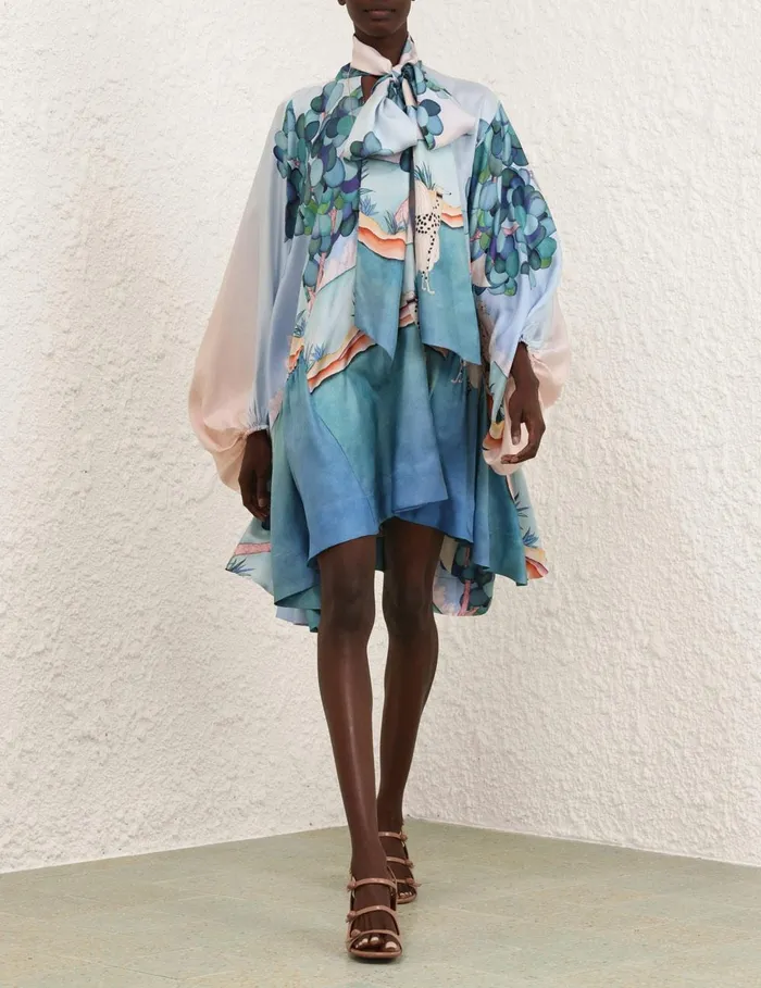 Women Clothing Zimmermann Eden Billow Mini Dress Madame Jade