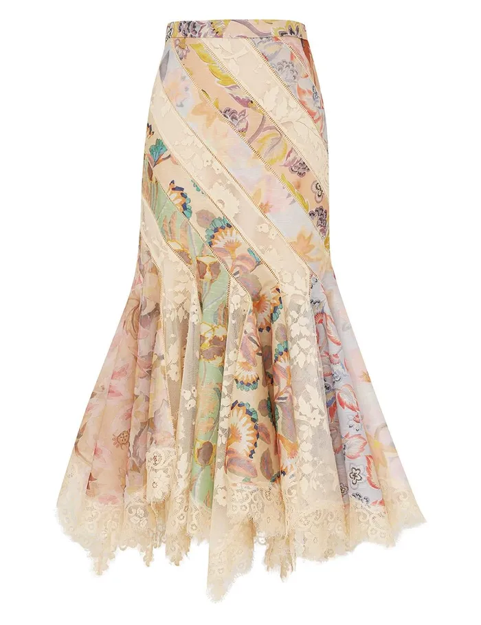 Women Clothing Zimmermann Eden Spliced Maxi Skirt Spliced Eden