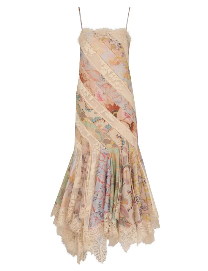 Women Clothing Zimmermann Eden Spliced Slip Dress Spliced Eden