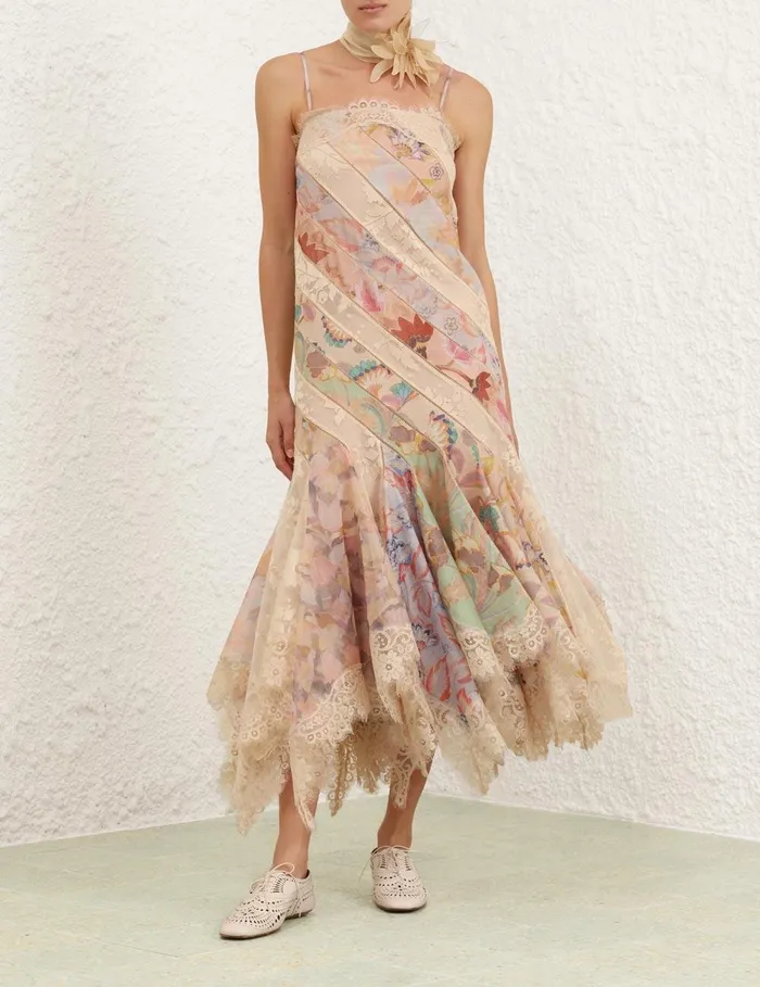 Women Clothing Zimmermann Eden Spliced Slip Dress Spliced Eden