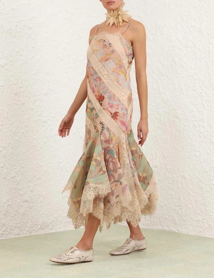 Women Clothing Zimmermann Eden Spliced Slip Dress Spliced Eden