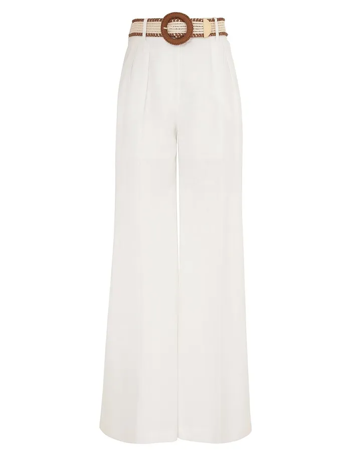 Women Clothing Zimmermann Golden Tuck Pant Ivory