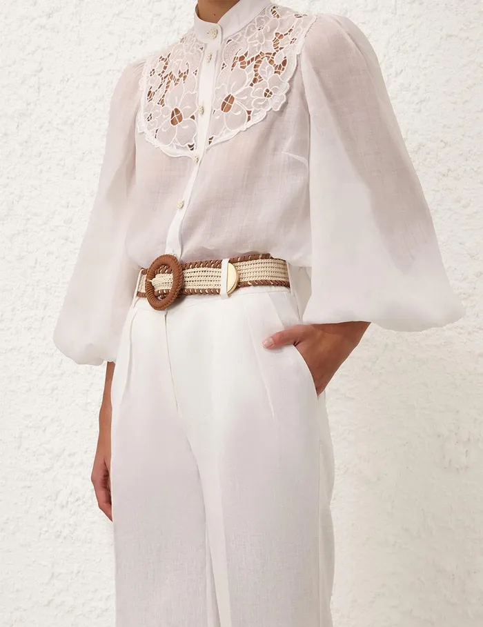 Women Clothing Zimmermann Golden Tuck Pant Ivory