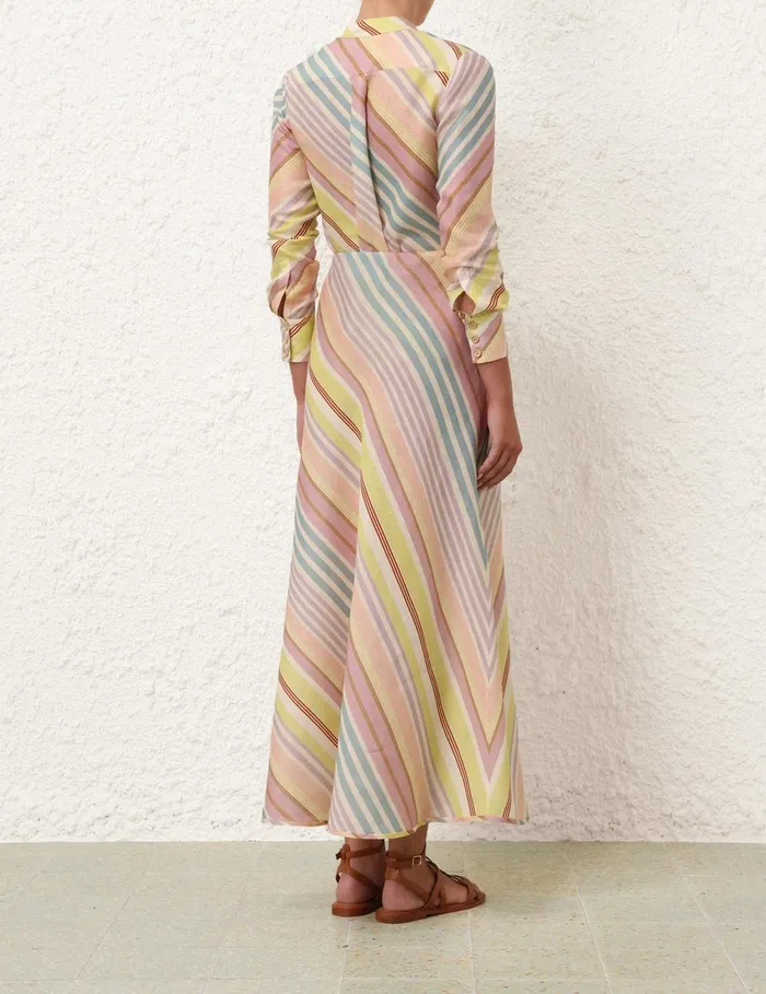 Women Clothing Zimmermann Halliday Bias Skirt Multi Stripe