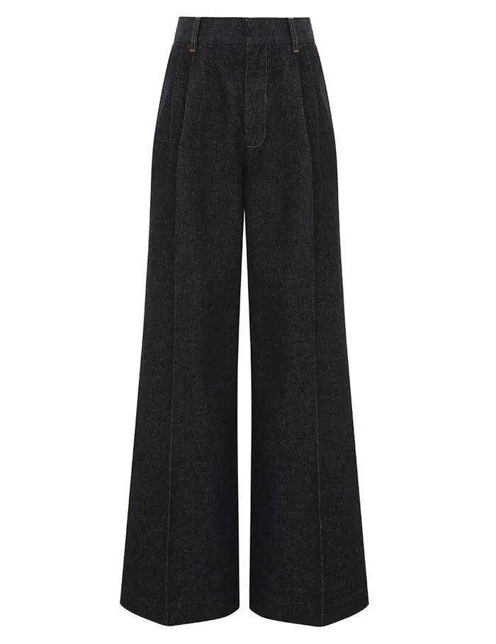 Women Clothing Zimmermann Illustration Denim Pant Night Sky