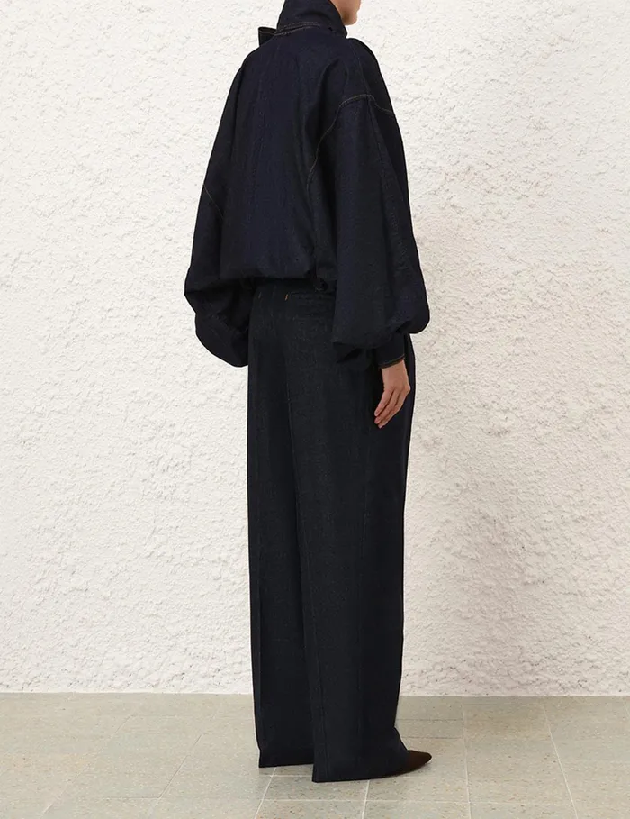Women Clothing Zimmermann Illustration Denim Pant Night Sky