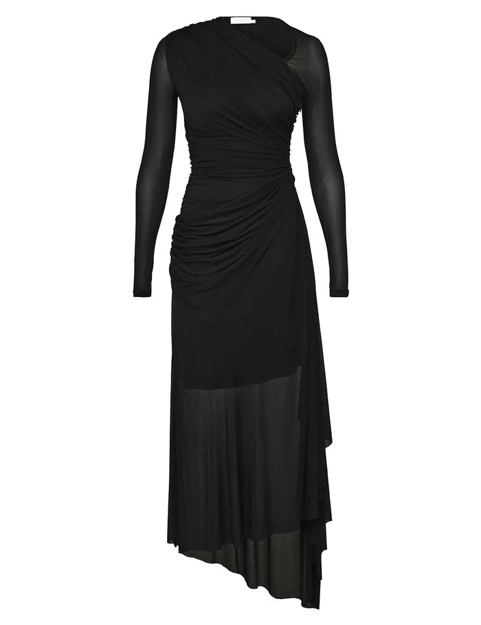 Women Clothing Zimmermann Illustration Gathered Dress Black