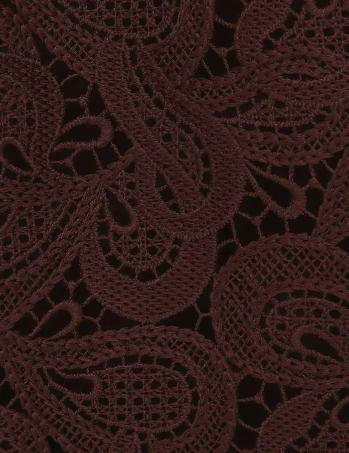 Women Clothing Zimmermann Illustration Lace Blouse Chocolate