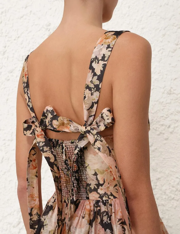 Women Clothing Zimmermann Illustration Midi Dress Tea Rococo Floral